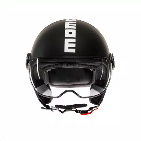 MOMODESIGN FGTR CLASSIC MATT BLACK / WHITE - JET HELMET WITH VISOR E2206 -  - 2