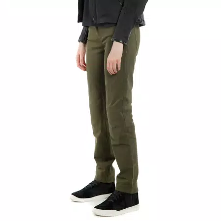 CASUAL REGULAR - WOMEN'S MOTORCYCLE PANTS IN FABRIC - OLIVE - 3