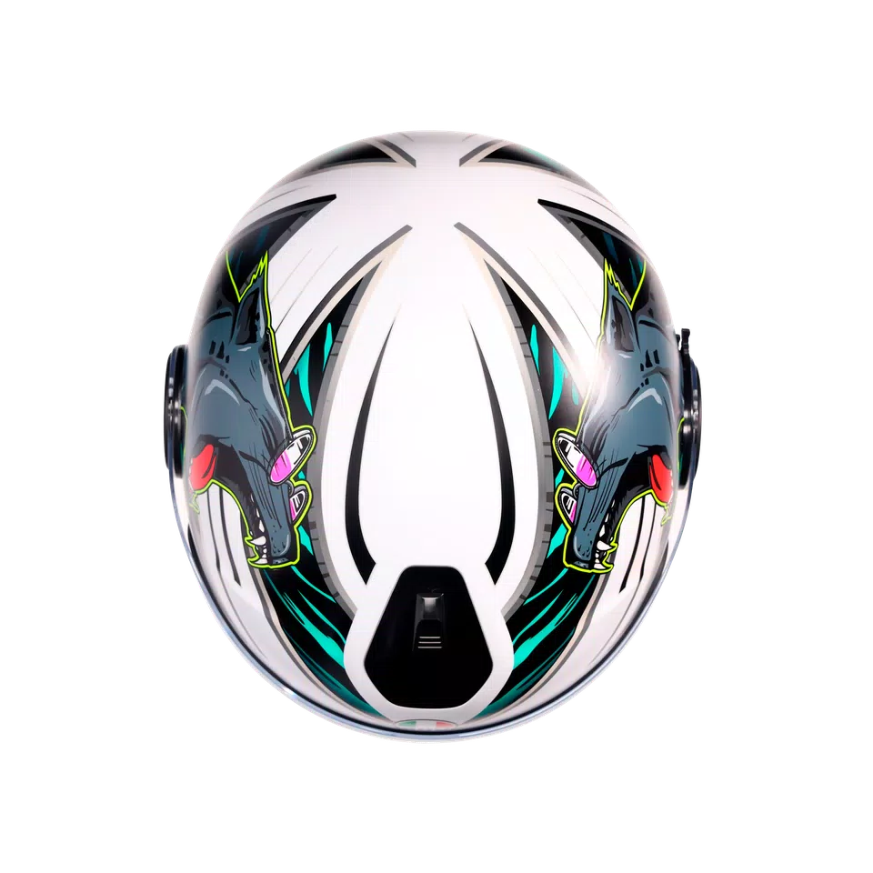 ETERES GHEPARD MATT WHITE/BLACK/GREEN - MOTORRAD JET-HELM E2206 -  - 7