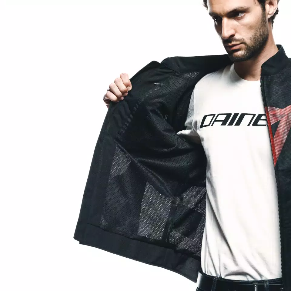 HEROSPHERE AIR - MEN SUMMER MOTORCYCLE JACKET - BLACK/RED DIAMOND - 14