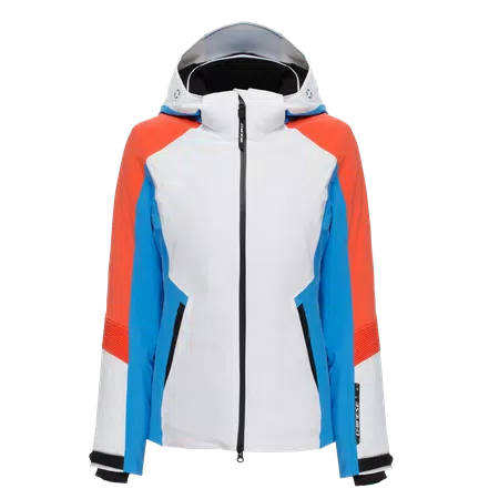 SPEED DEMON LAB DOMEAIR™ PRO - WOMEN’S SKI JACKET - WHITE/CORAL/BLUE - 1