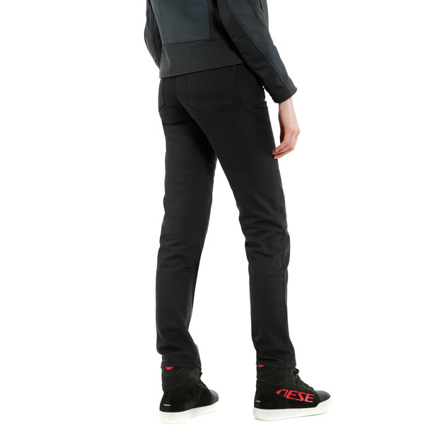 casual-regular-pantaloni-moto-in-tessuto-donna-black image number 5