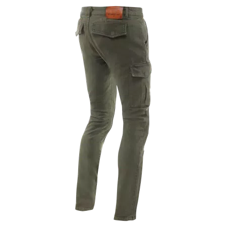 CARGO - MEN SLIM TAPERED MOTORCYCLE PANTS - ARMY-GREEN - 2