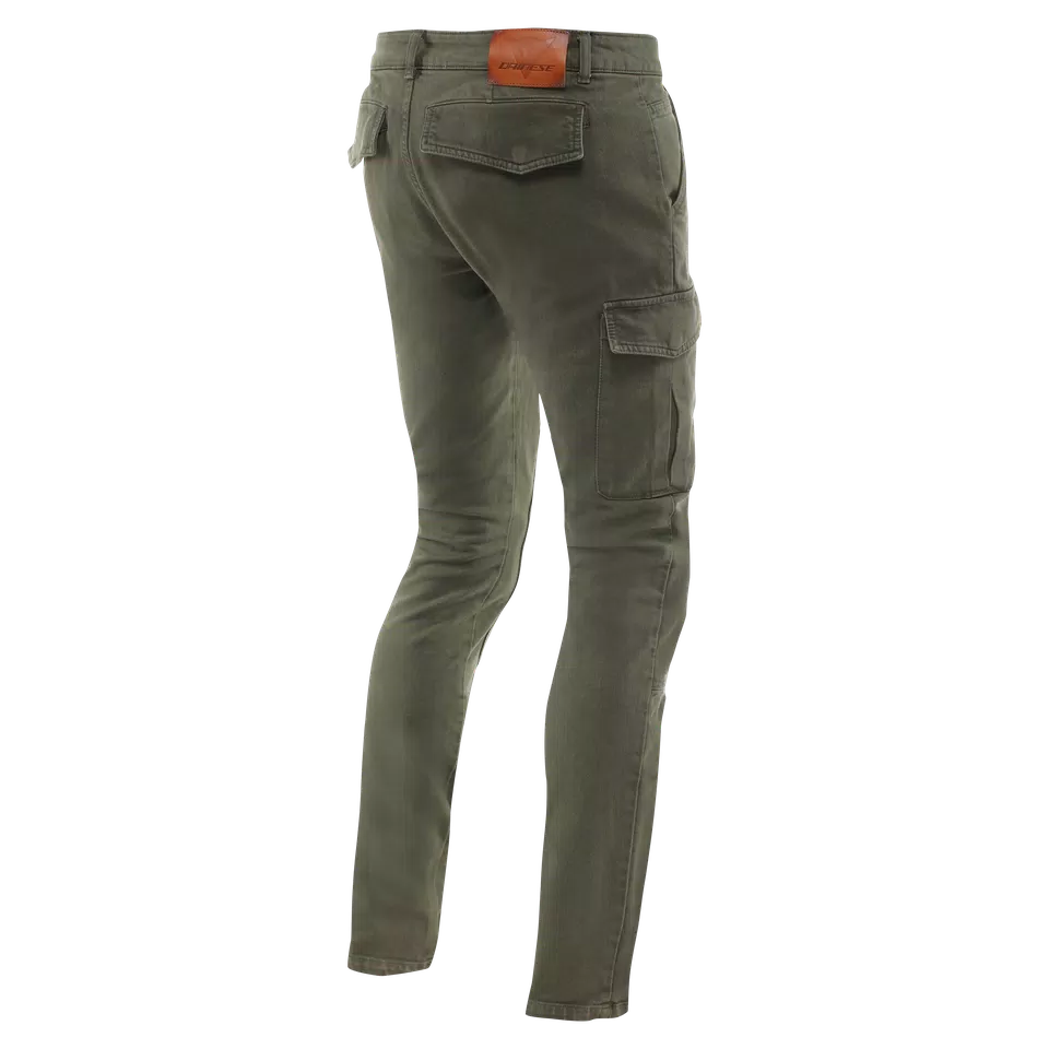 CARGO - MEN SLIM TAPERED MOTORCYCLE PANTS - ARMY-GREEN - 2