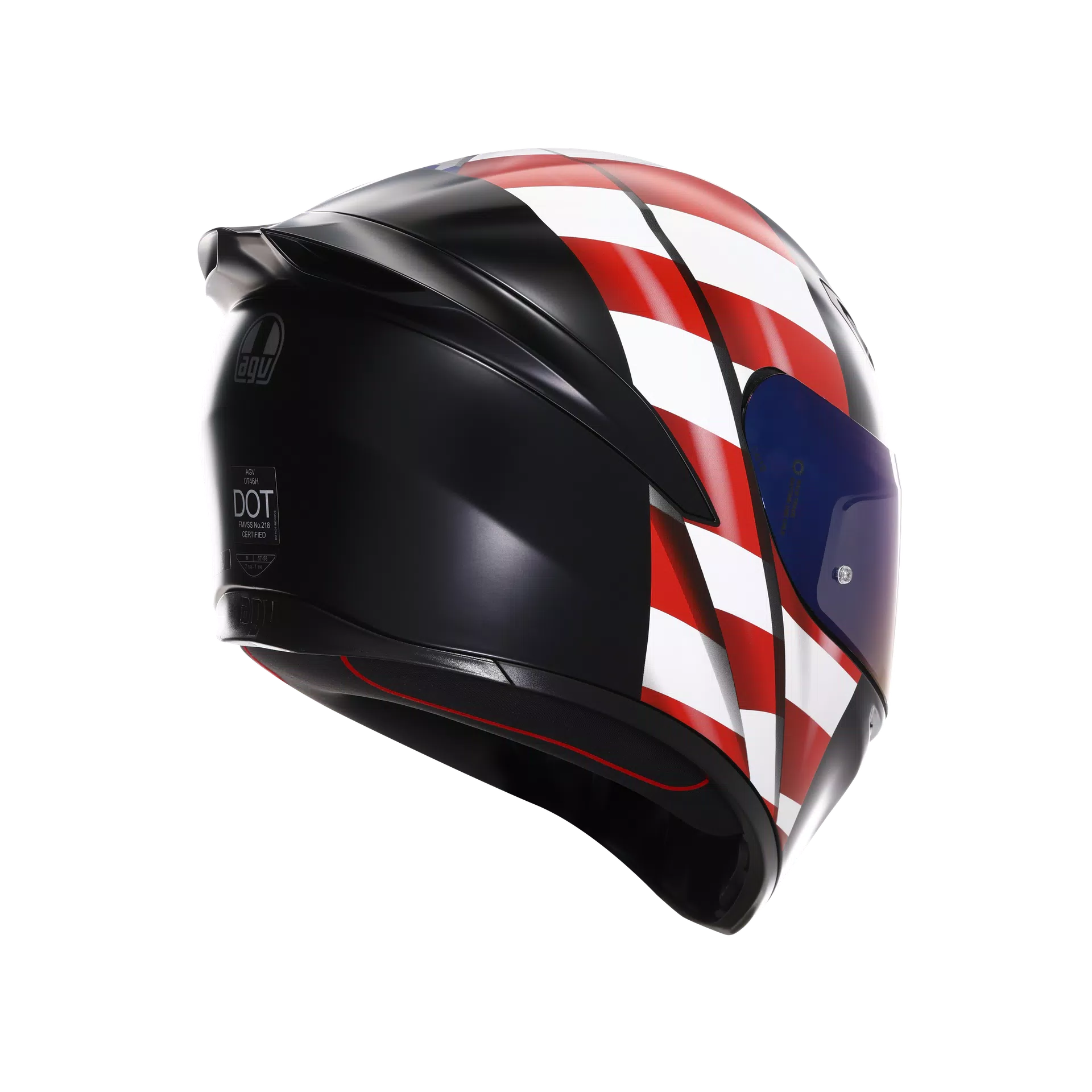 K1 S US FLAG MATT BLACK/RED/BLUE - MOTORBIKE FULL FACE HELMET DOT (E2206)
