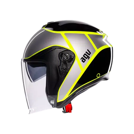 IRIDES DAVAO BLACK/GREY/YELLOW FLUO - MOTORBIKE OPEN FACE HELMET E2206 -  - 4