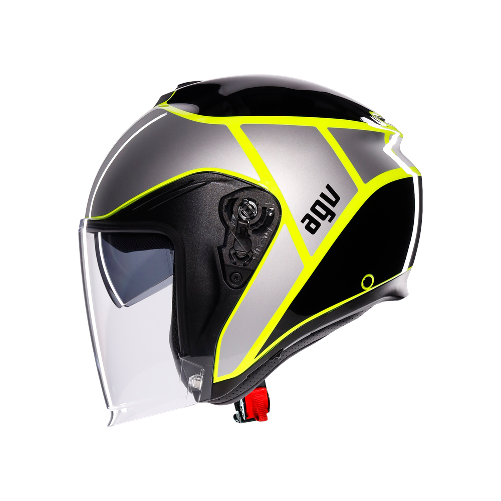 irides-davao-black-grey-yellow-fluo-motorbike-open-face-helmet-e2206 image number 3