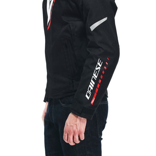 veloce-d-dry-giacca-moto-impermeabile-uomo-black-white-lava-red image number 9