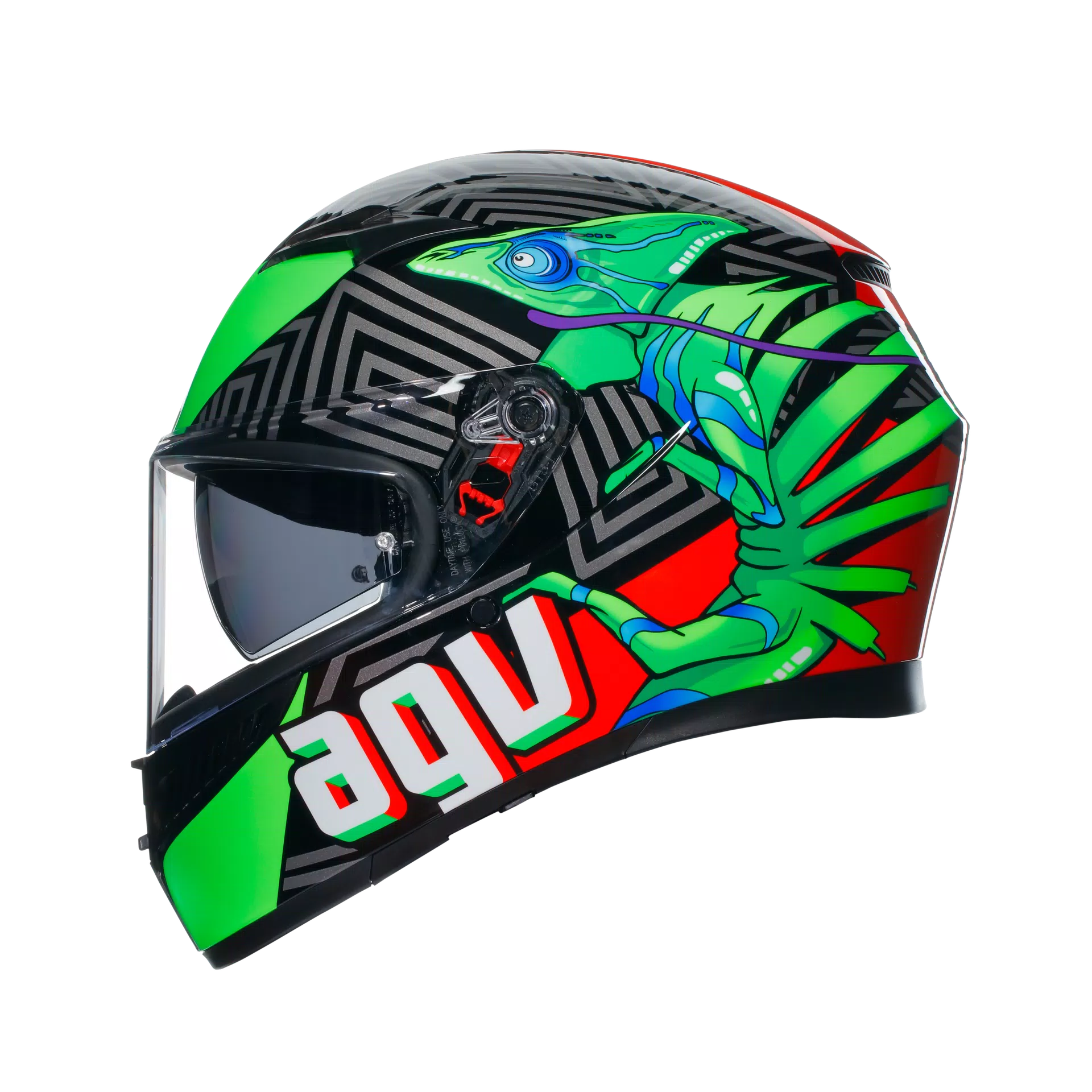 K3 KAMALEON BLACK/RED/GREEN - MOTORRAD INTEGRAL-HELM E2206