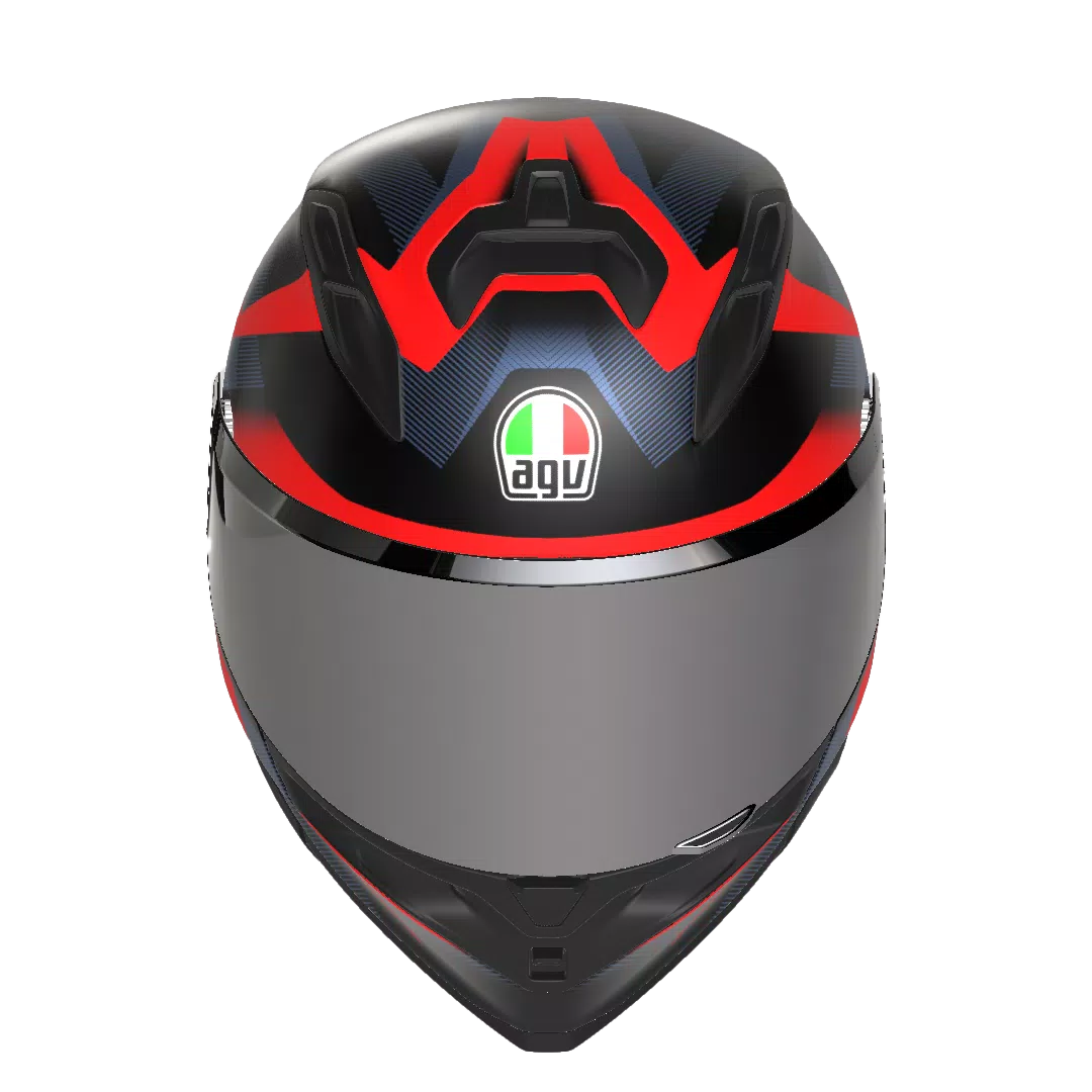 K7 MPLK GLIMPSE MATT BLACK/RED - MOTORBIKE FULL FACE HELMET DOT (E2206)