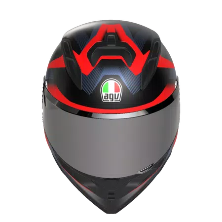 K7 MPLK GLIMPSE MATT BLACK/RED - MOTORBIKE FULL FACE HELMET DOT (E2206) -  - 4