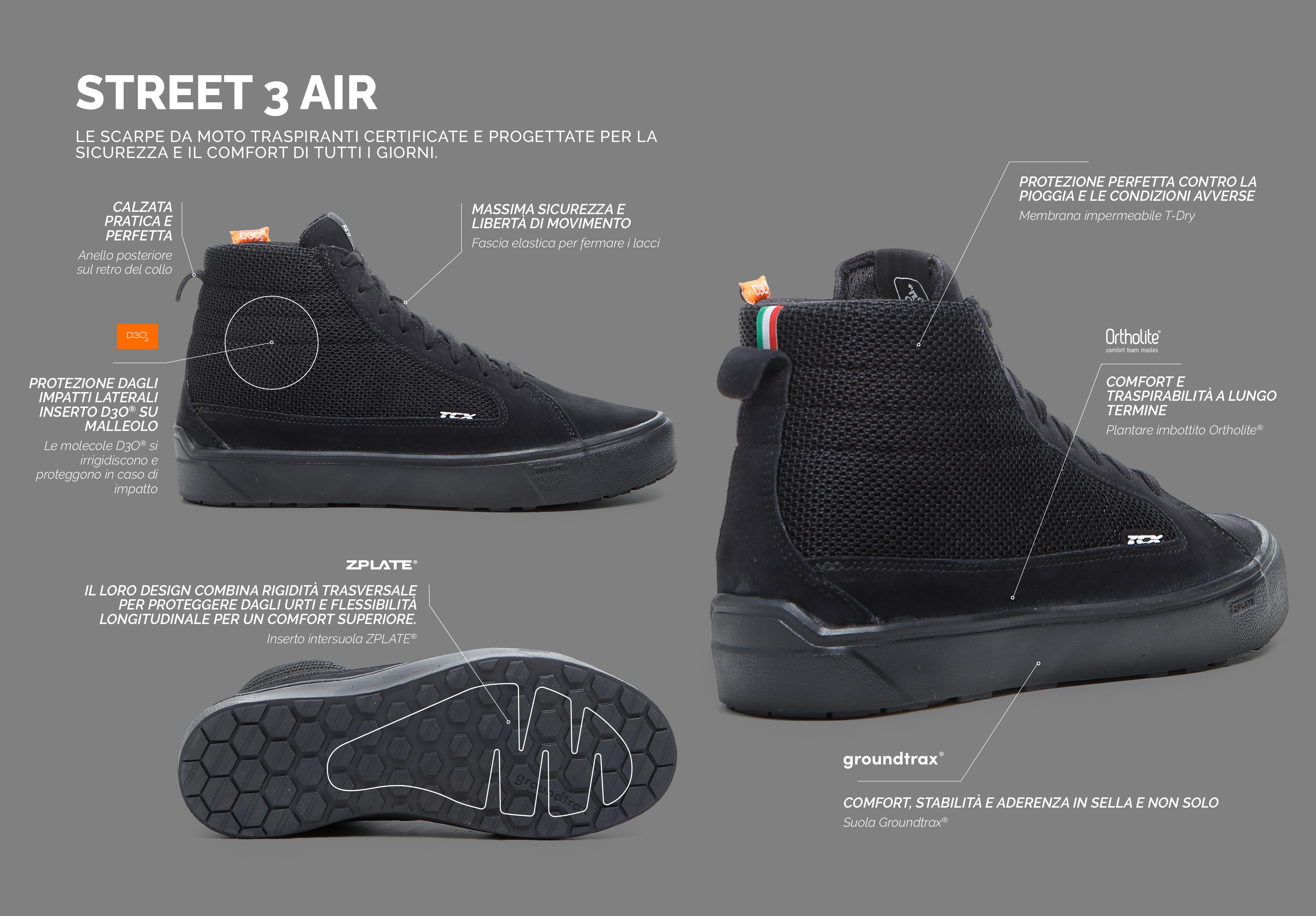 SCARPE MOTO TCX STREET 3 AIR SHOES