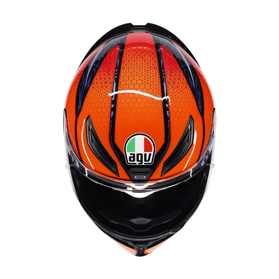 K1 S SPEEDARMOR BLACK/ORANGE/BLUE - MOTORBIKE FULL FACE HELMET DOT (E2206) -  - 7