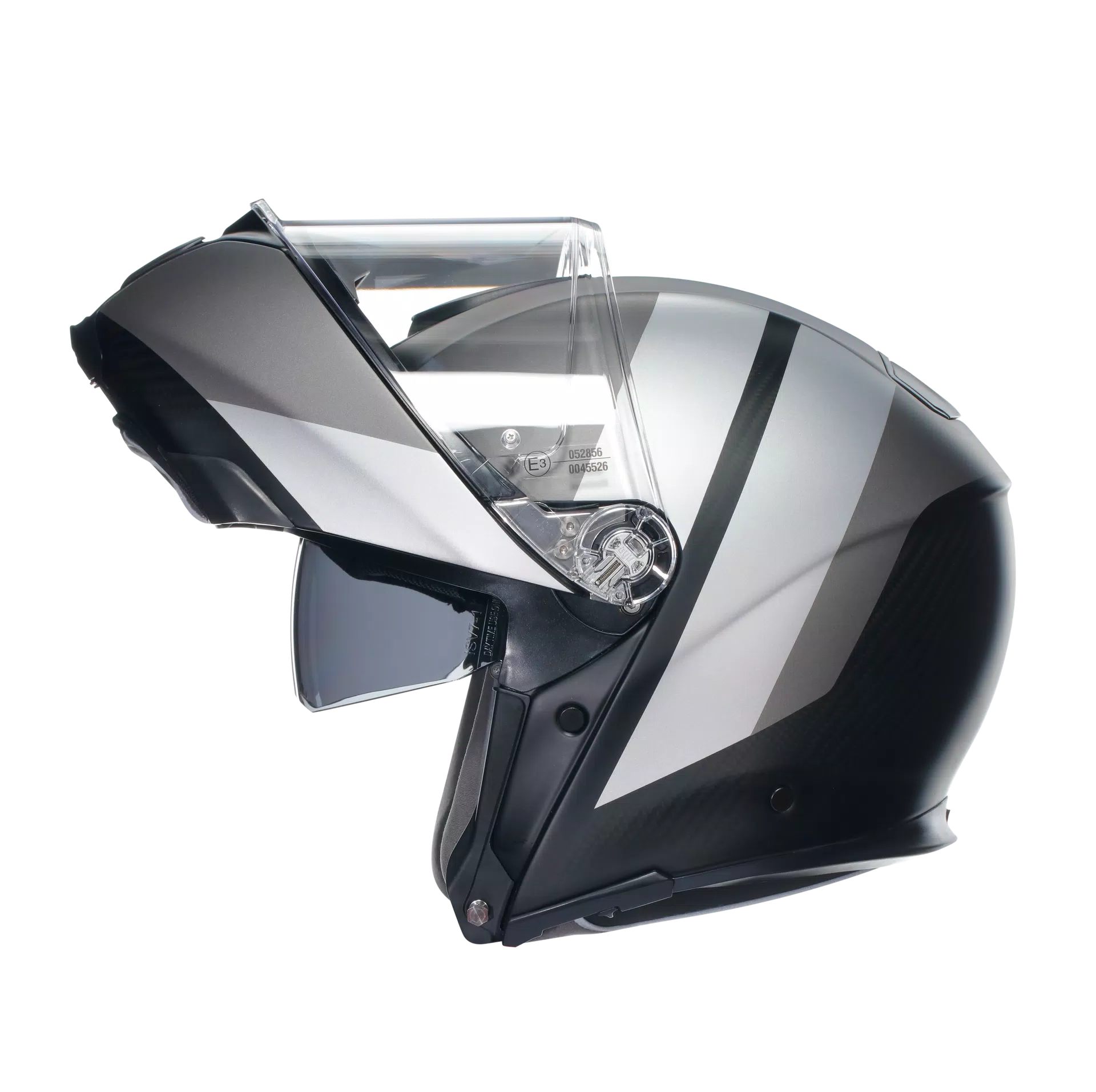 SPORTMODULAR OVERLAY MATT DOUBLE GREY - MOTORBIKE FLIP UP HELMET E2205