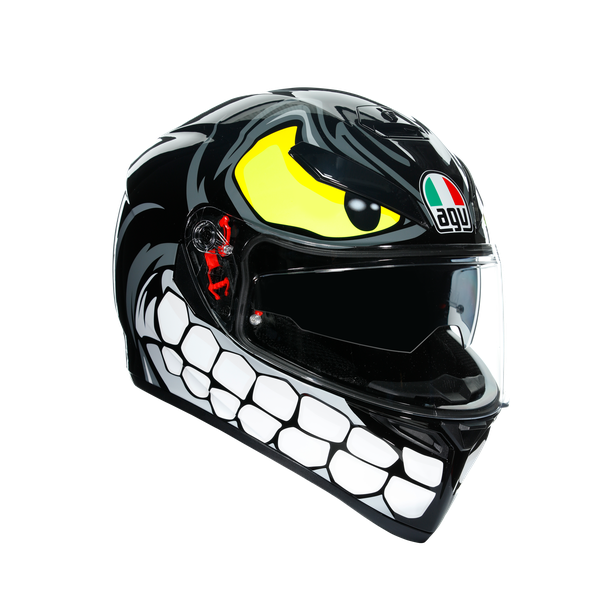 Casco Integral Moto AGV K3 Decept Matt Black Verde Red S Helmet
