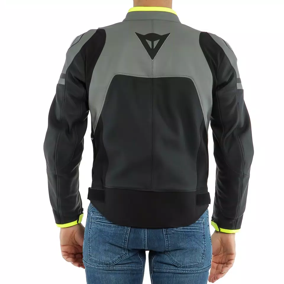 AGILE LEATHER JACKET - BLACKBLACK-MATT/CHARCOAL-GRAY/BLACK-MATT - 5