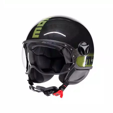 MOMODESIGN FGTR CLASSIC STRIPES GLITTER/YELLOW FLUO  - JET HELMET WITH VISOR E2206 -  - 1