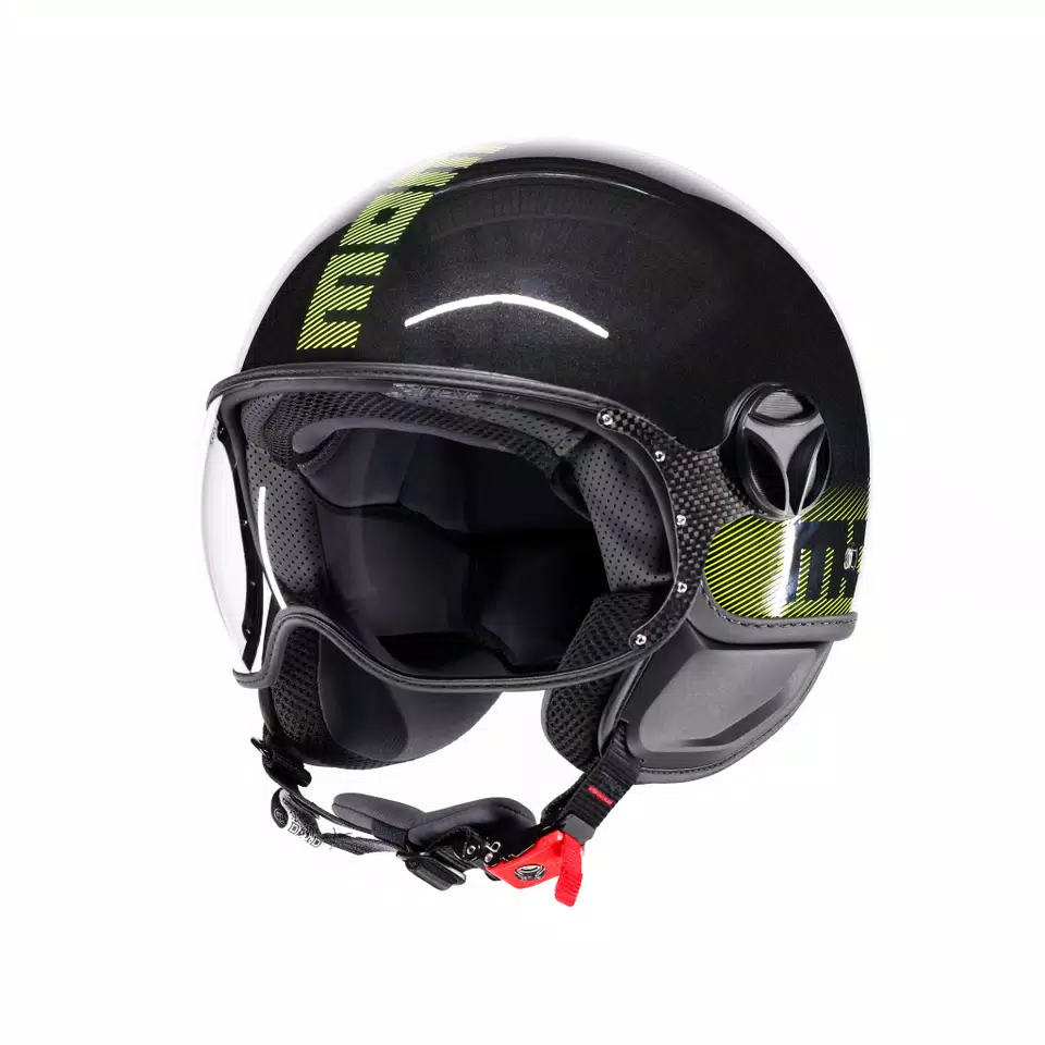 MOMODESIGN FGTR CLASSIC STRIPES GLITTER/YELLOW FLUO  - JET HELMET WITH VISOR E2206 -  - 1