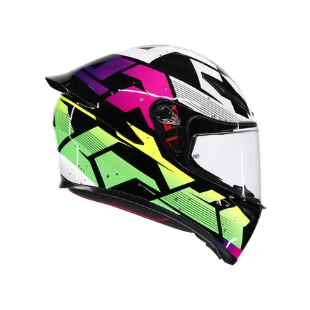 K1 S PUNKPULSE BLACK/PURPLE/LIME - MOTORBIKE FULL FACE HELMET E2206 -  - 3
