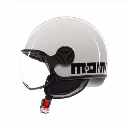 MOMODESIGN FGTR CLASSIC BIANCO LUCIDO / NERO - CASCO JET CON VISIERA E2206 -  - 4