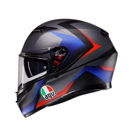 K3 STRIGA MATT BLACK/BLUE/RED - MOTORBIKE FULL FACE HELMET E2206 -  - 4
