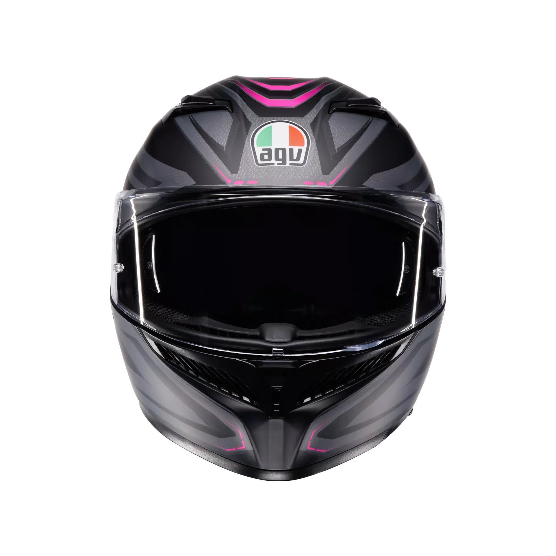 K3 SYTH MATT BLACK/PINK - MOTORBIKE FULL FACE HELMET E2206