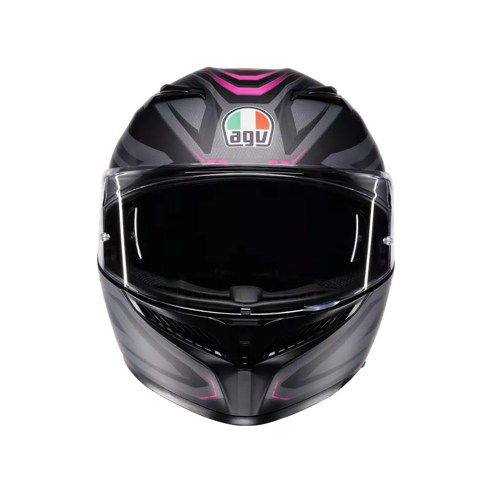 K3 SYTH MATT BLACK/PINK - MOTORBIKE FULL FACE HELMET E2206 -  - 2