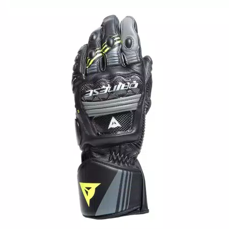 DRUID 4 LEATHER GLOVES - BLACK/CHARCOAL-GRAY/FLUO-YELLOW - 1