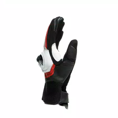 MIG 3 - UNISEX MOTORCYCLE LEATHER GLOVES - BLACK/WHITE/LAVA-RED - 2