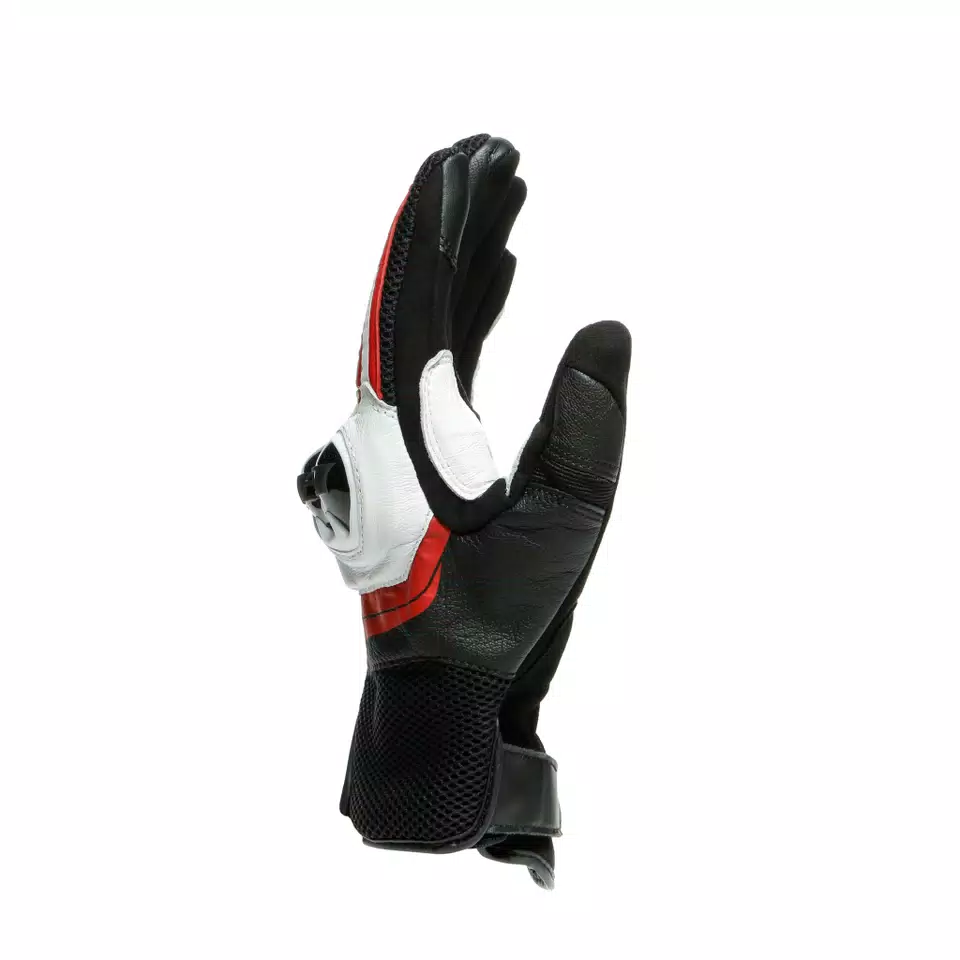 MIG 3 UNISEX LEATHER GLOVES - BLACK/WHITE/LAVA-RED - 2