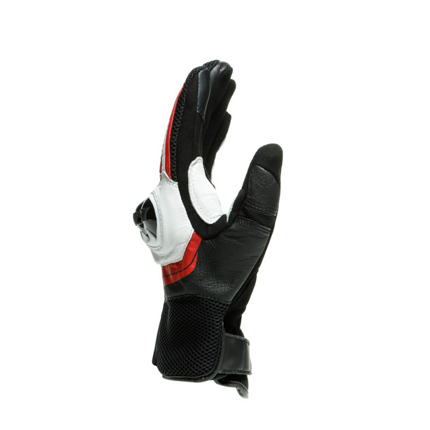 mig-3-unisex-leather-gloves-black-white-lava-red image number 1