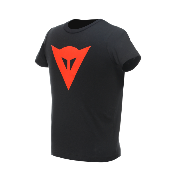 dainese-logo-t-shirt-bambino-black-red-fluo image number 0