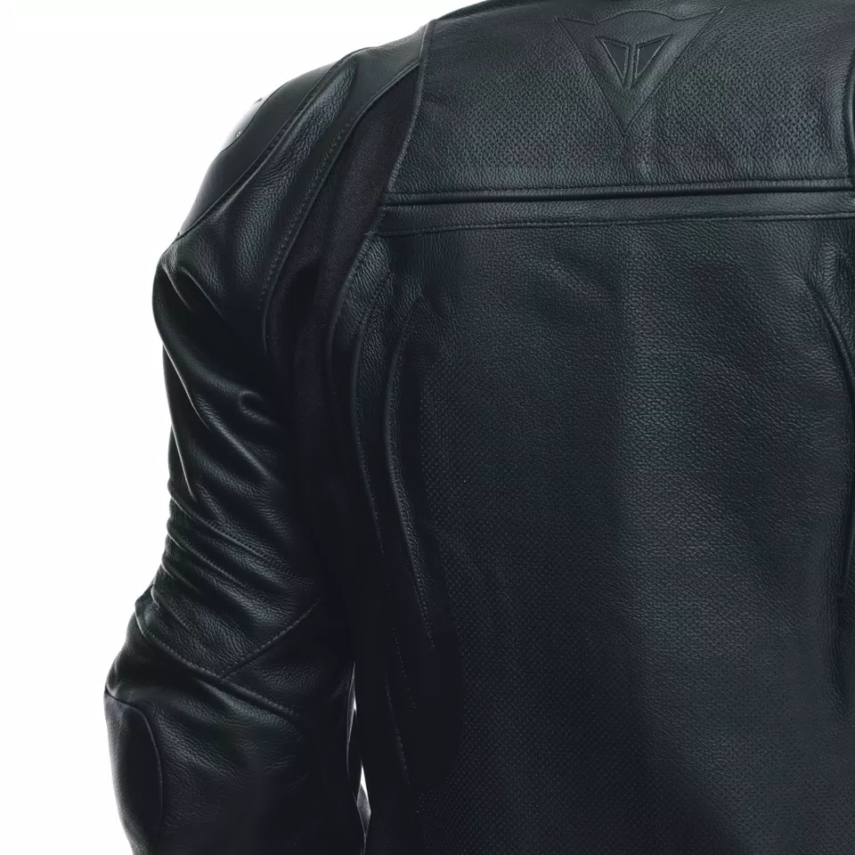 RACING 4 LEATHER JACKET PERF. - BLACK/BLACK/BLACK - 14