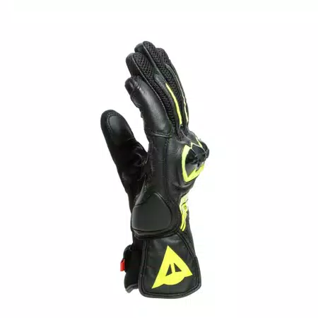 MIG 3 - UNISEX MOTORCYCLE LEATHER GLOVES - BLACK/FLUO-YELLOW - 3