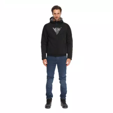 BOVISA - MOTORCYCLE HOODIE FULL-ZIP - BLACK/WHITE - 3