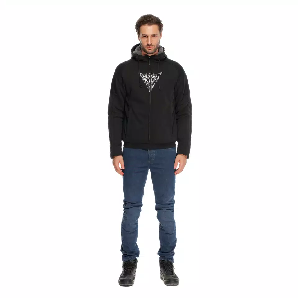 BOVISA - MOTORCYCLE HOODIE FULL-ZIP - BLACK/WHITE - 3
