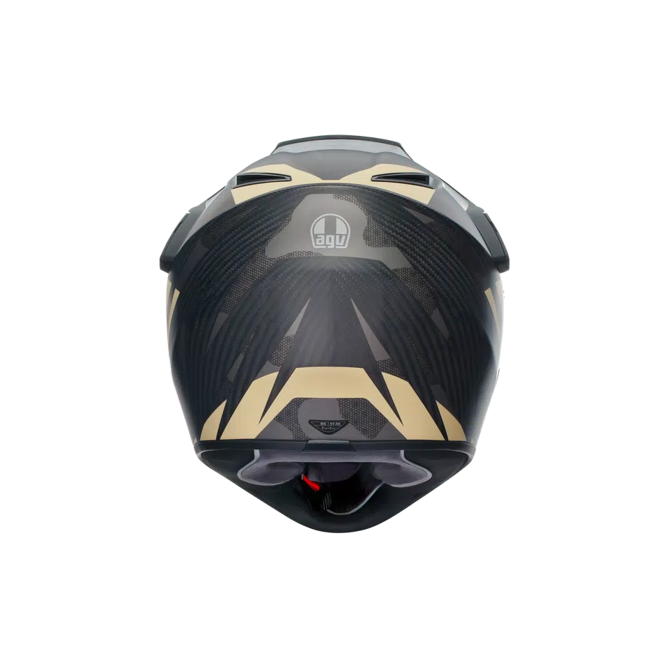 AX9 STEPPA MATT CARBON/GREY/SAND - MOTORBIKE FULL FACE HELMET E2205 -  - 5