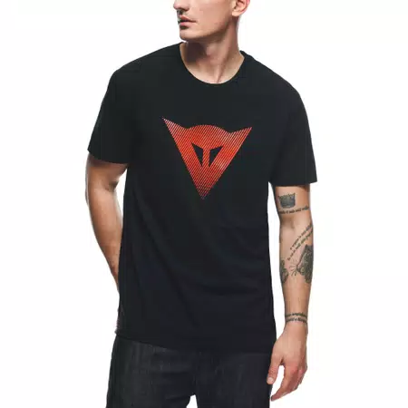 DAINESE LOGO - HEREN T-SHIRT - BLACK/FLUO-RED - 4