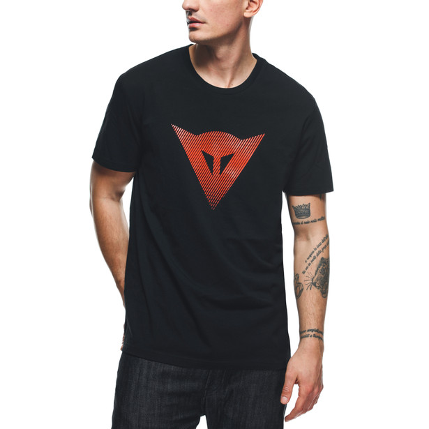 dainese-logo-t-shirt-uomo-black-fluo-red image number 3