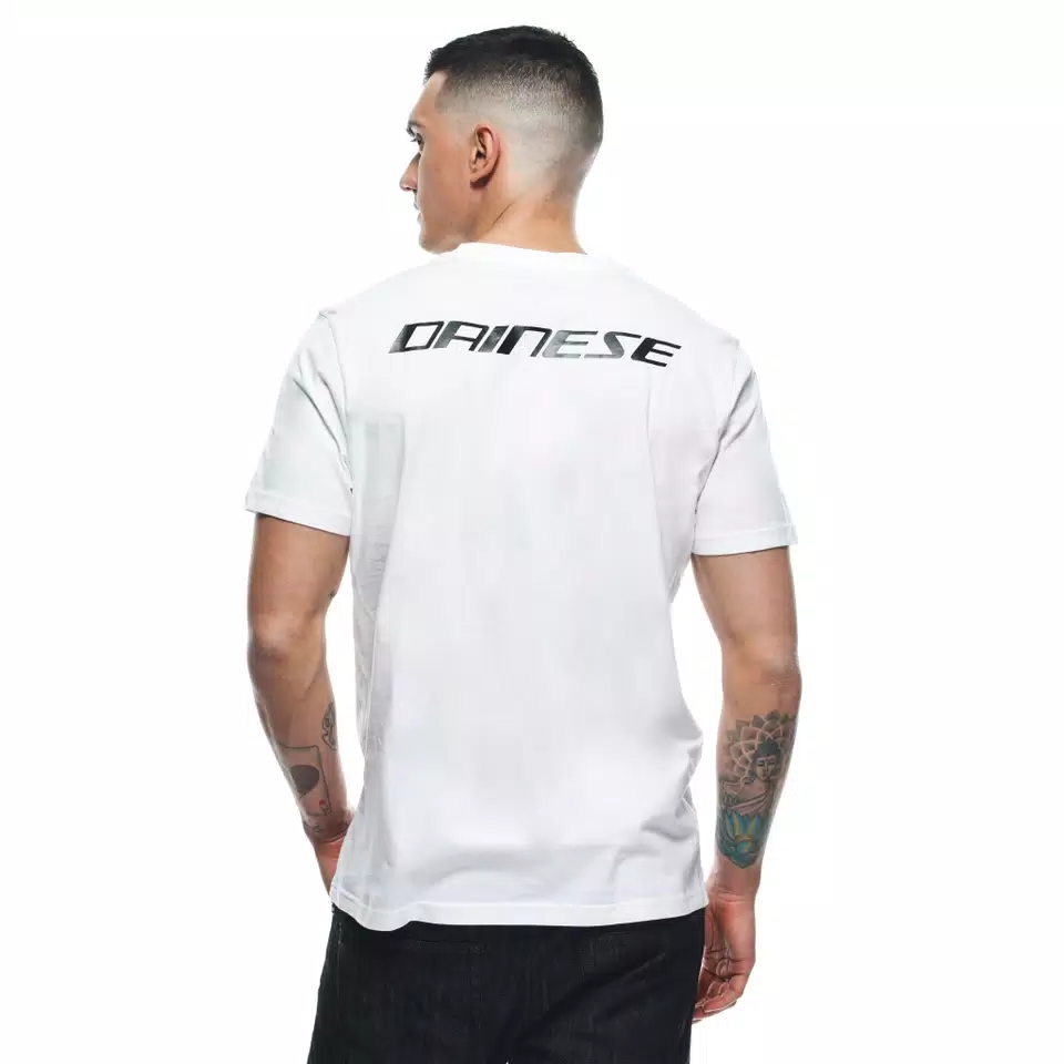 DAINESE T SHIRT LOGO WHITE BLACK Dainese