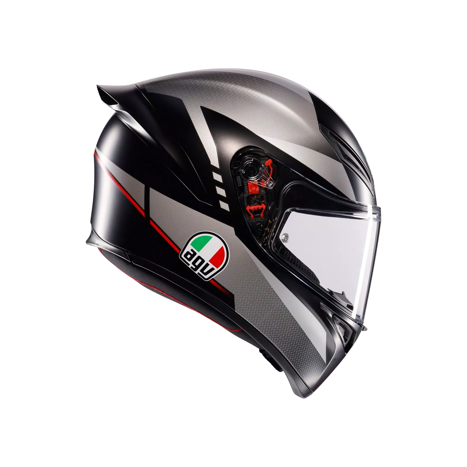 K1 S LAP MATT BLACK/GREY/RED - CASCO MOTO INTEGRALE E2206