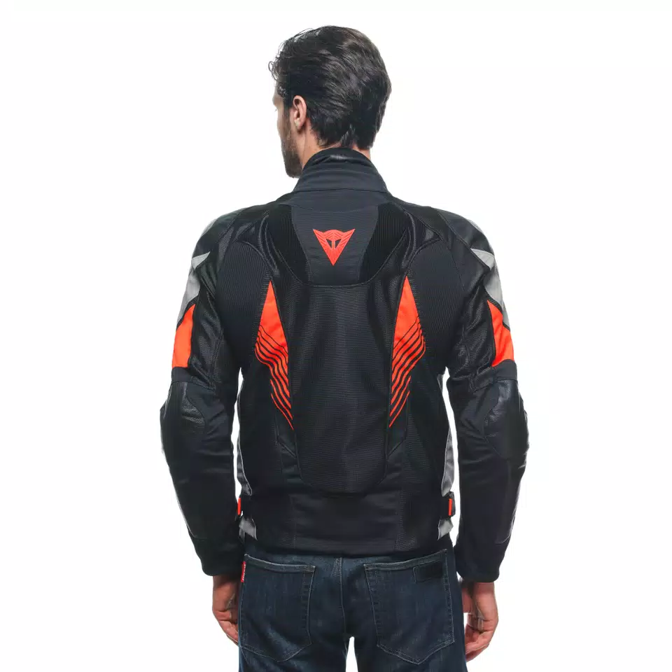 SUPER RIDER 2 ABSOLUTESHELL™ - MEN'S WATERPROOF MOTORCYCLE JACKET - BLACK/DARK-GULL-GRAY/FLUO-RED - 8
