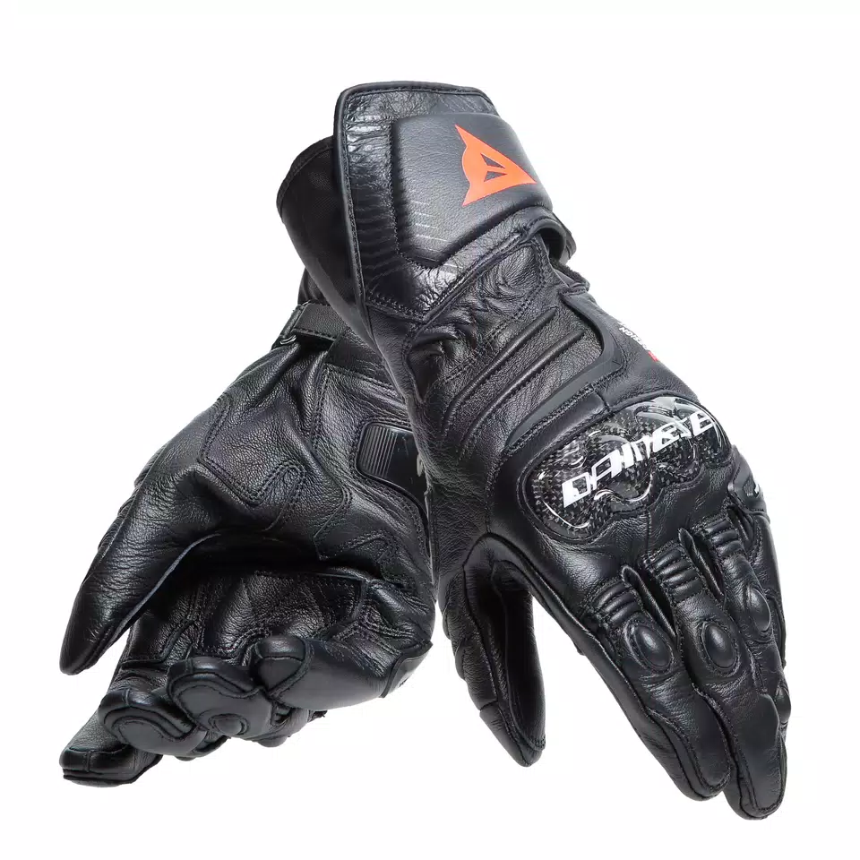 CARBON 4 - GUANTI MOTO LUNGHI IN PELLE UOMO - BLACK/BLACK/BLACK - 5