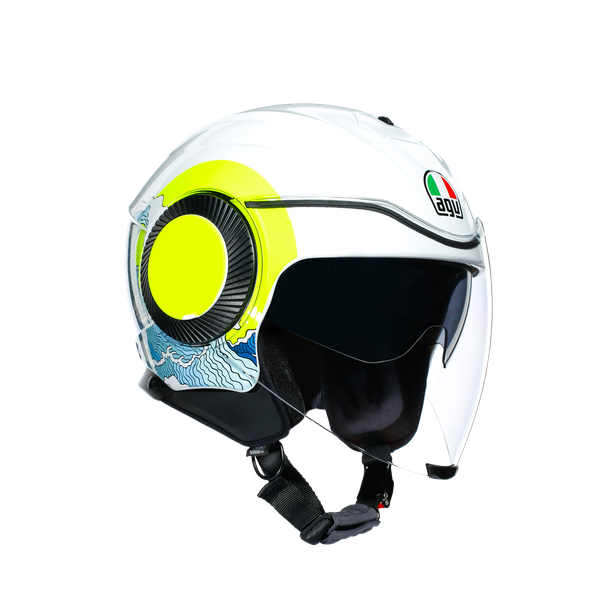 Jet Helm Doppelvisier Motorrad AGV ORBYT Multi SUNSET Weiß Gelb Fluo  Online-Verkauf 