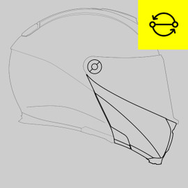 Remplacement mentonnière du casque Sportmodular (mécanisme inclus)
