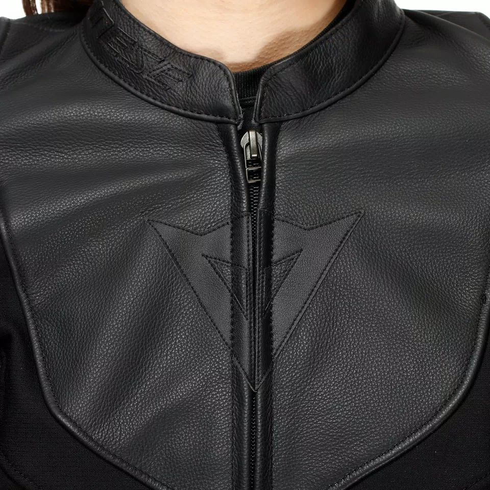 IPERATTIVA - WOMEN'S LEATHER-TEXTILE MOTORCYCLE JACKET - BLACK/BLACK - 8