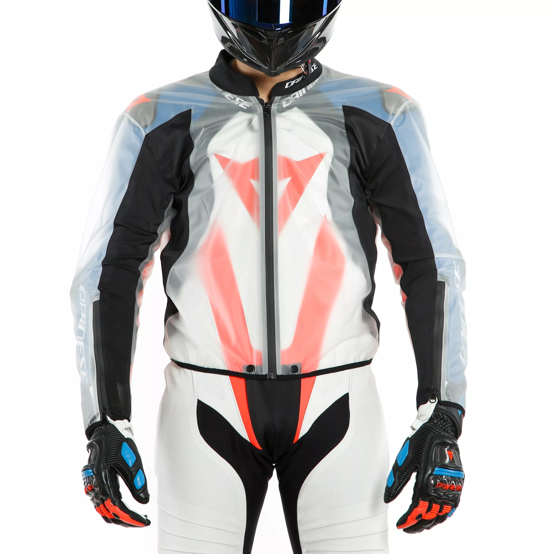 RAIN BODY RACING 2 WATERPROOF COVER FOR MOTORCYCLE SUIT BLACK TRANSPARENT Dainese