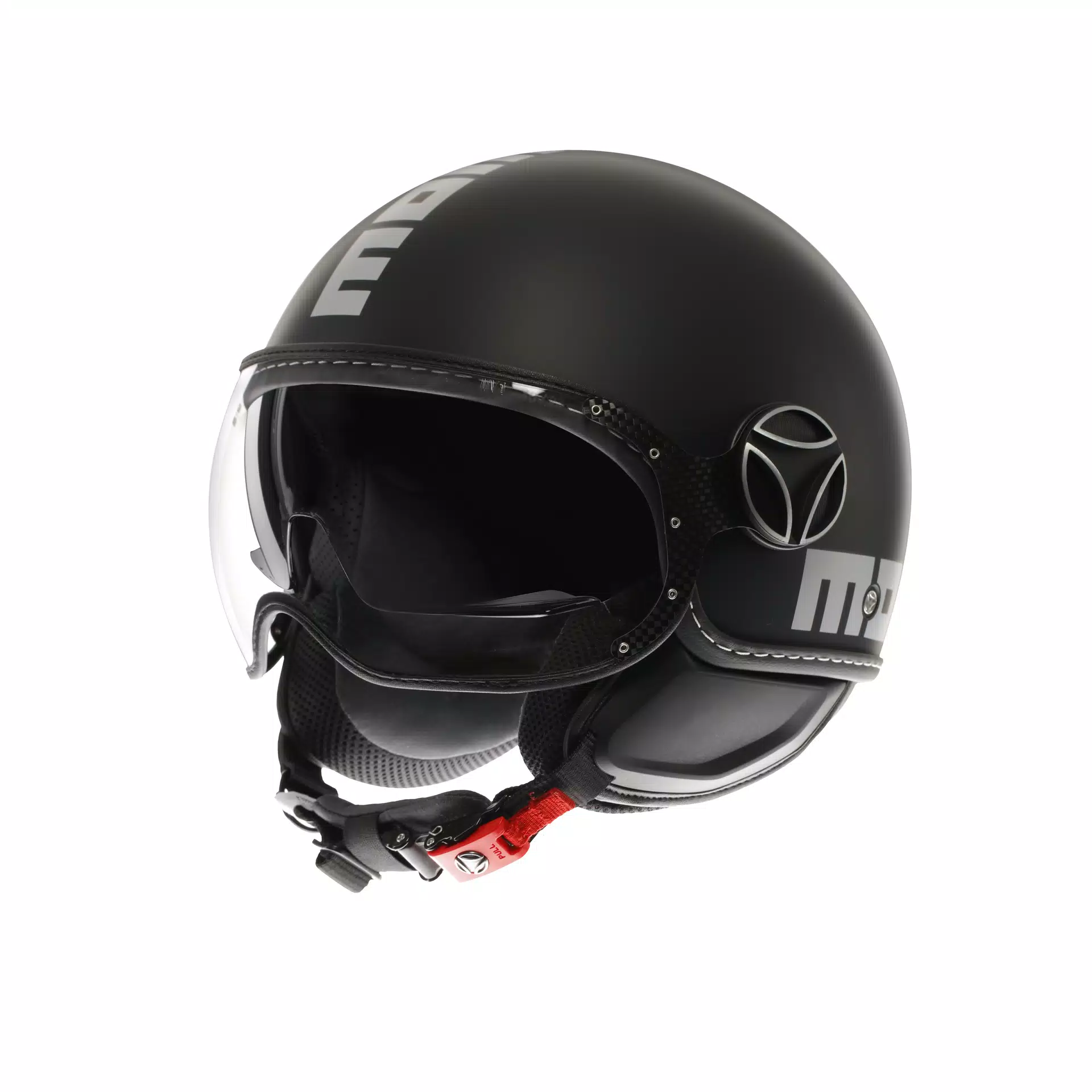 MOMODESIGN FGTR EVO MATT BLACK / SILVER - JET HELMET WITH DUAL VISOR E2206