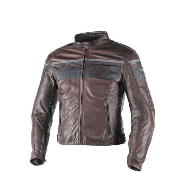 BLACKJACK LEATHER JACKET DARK BROWN/BLACK/BLACK- Jacken