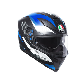 K-5 S AGV E2205 MULTI PLK - MARBLE MATT BLACK/WHITE/BLUE - Full-face